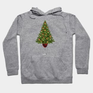 Wine Lovers Christmas Tree Hoodie